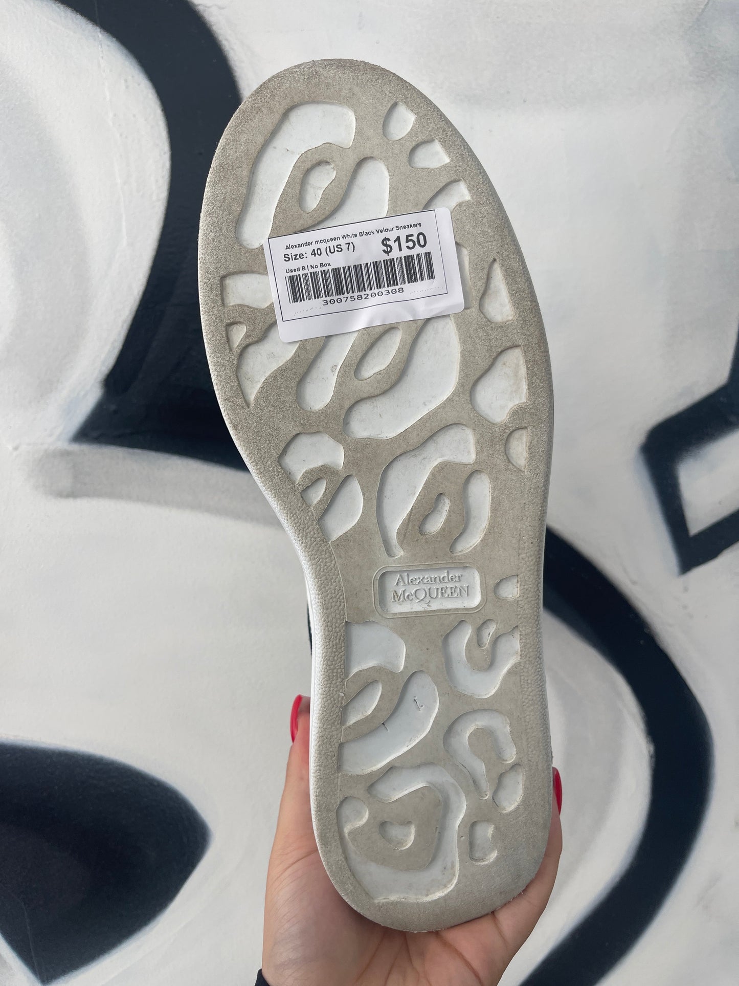 Alexander mcqueen White Black Velour Sneakers