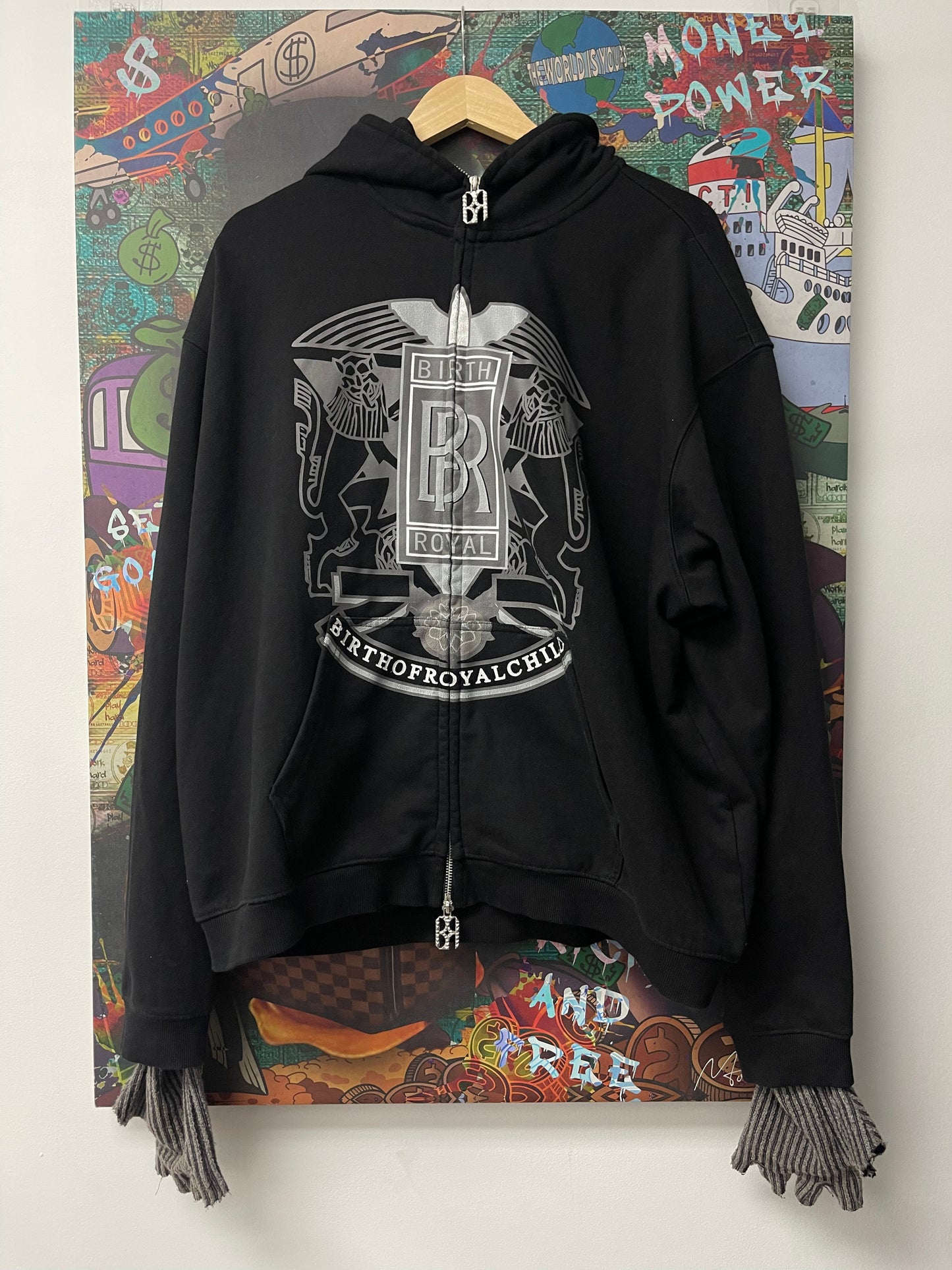 Birth Of A Royal Child Masqurade Black Zip Up Hoodie