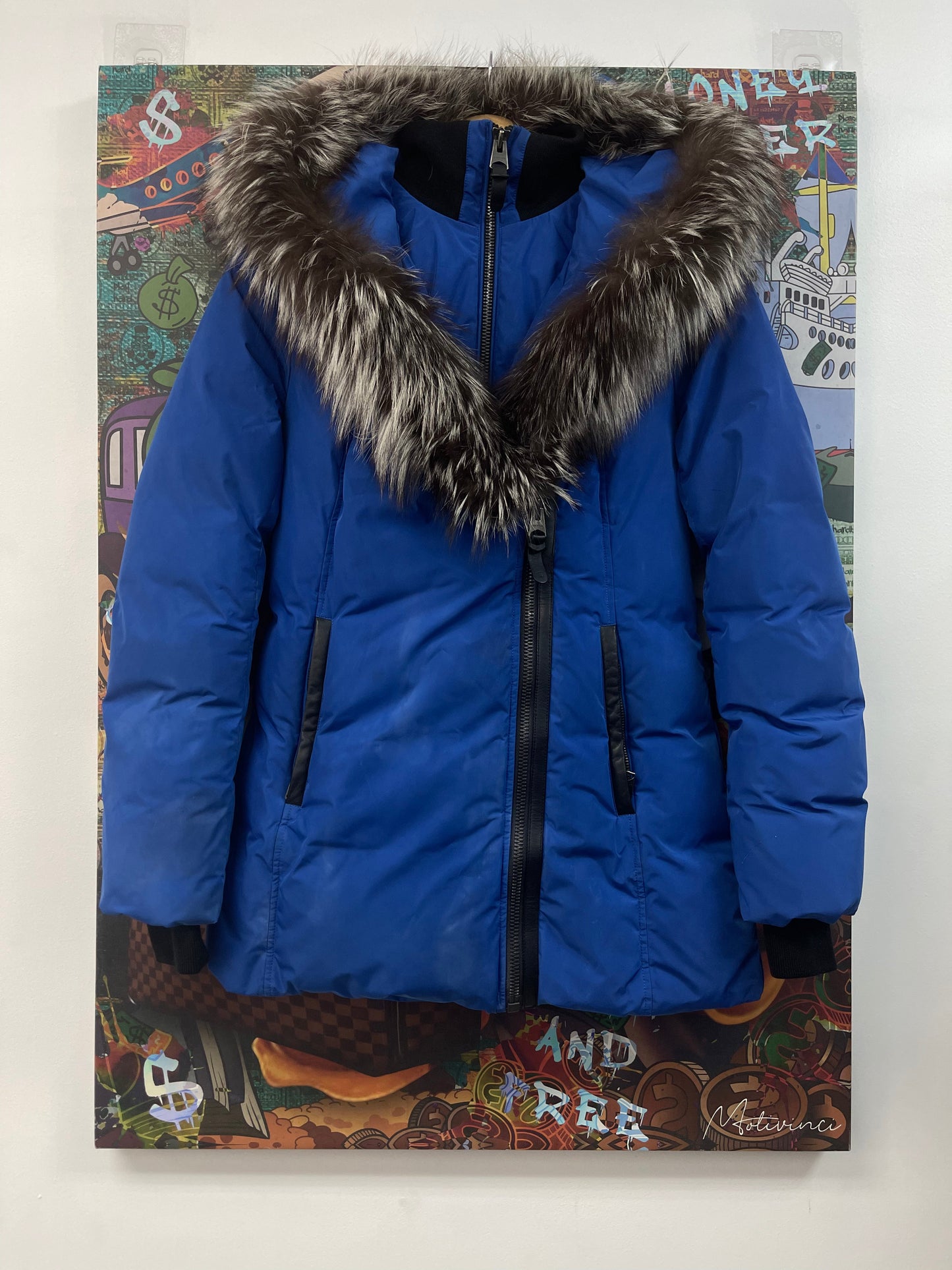 Mackage Jacket Blue Adali Women's Fur Used Small