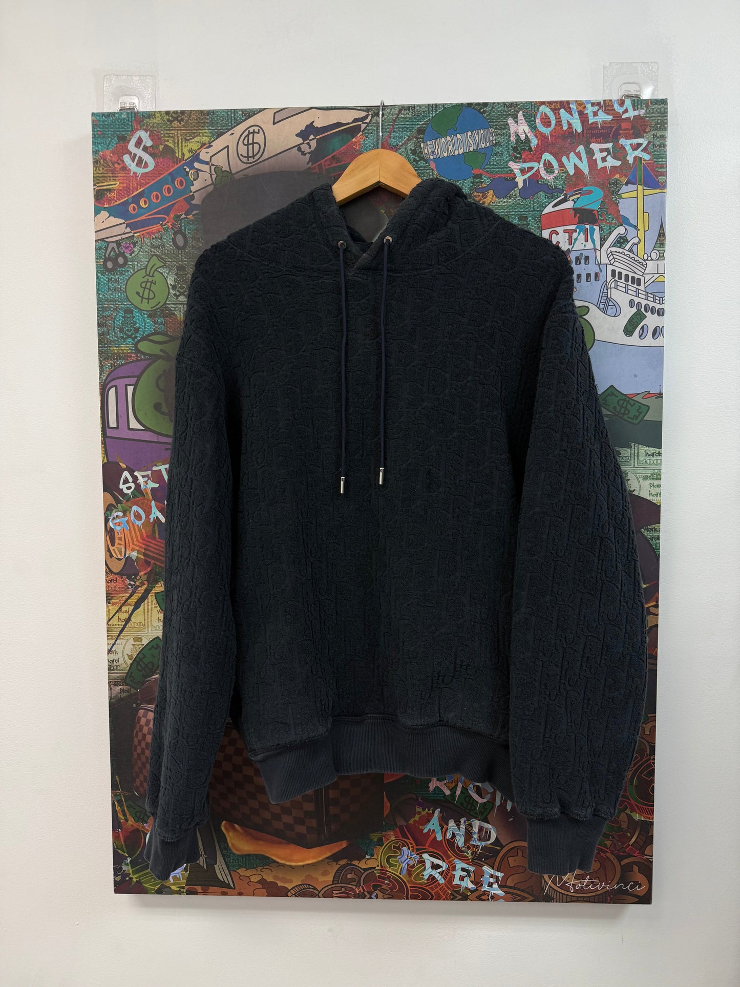 Dior Towel Hoodie Navy Used XL (Fits Large)