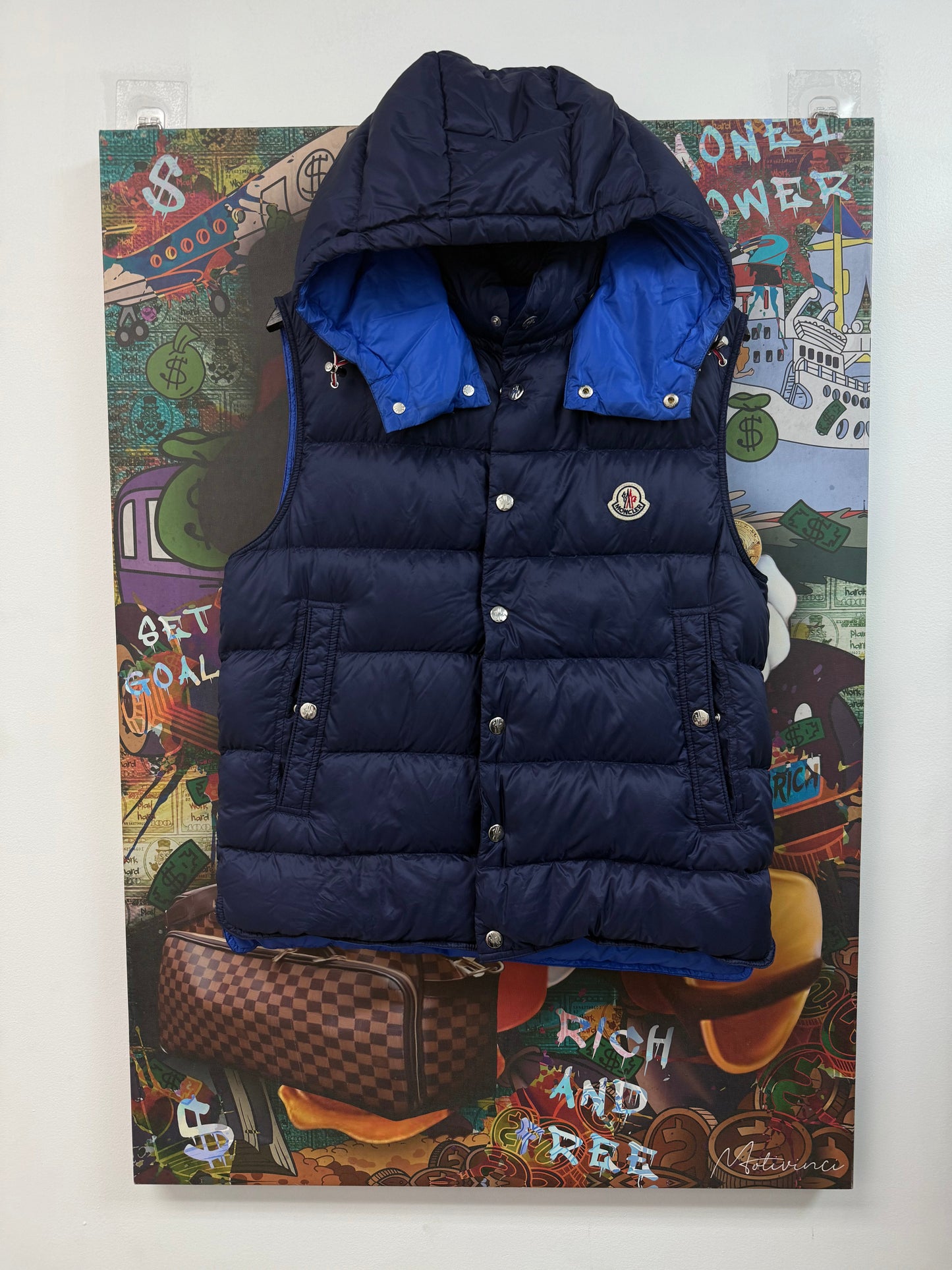 Moncler Hooded Puffer Vest Navy (3) Used