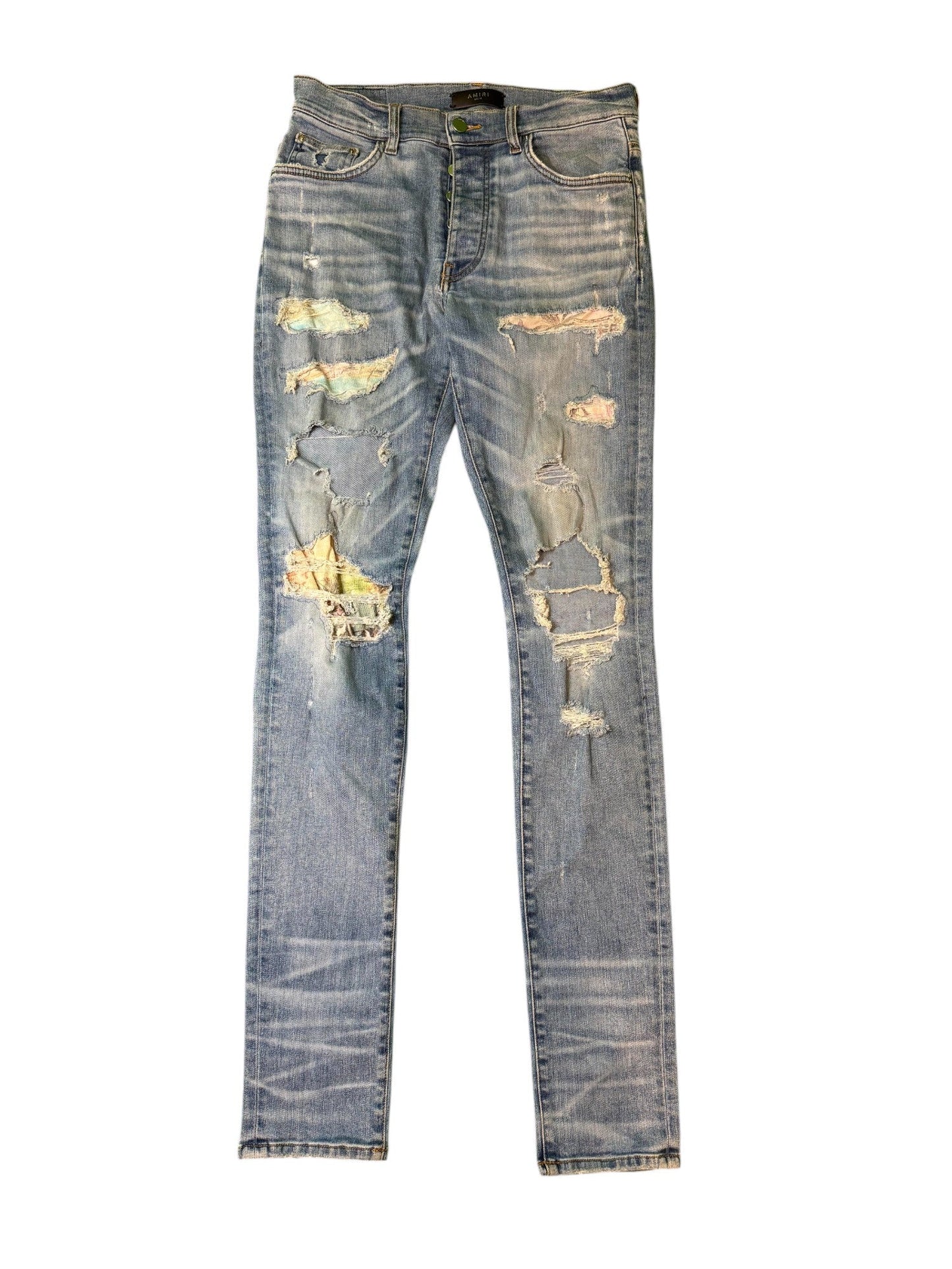 Amiri Thrasher Multi Color Light Wash Jeans