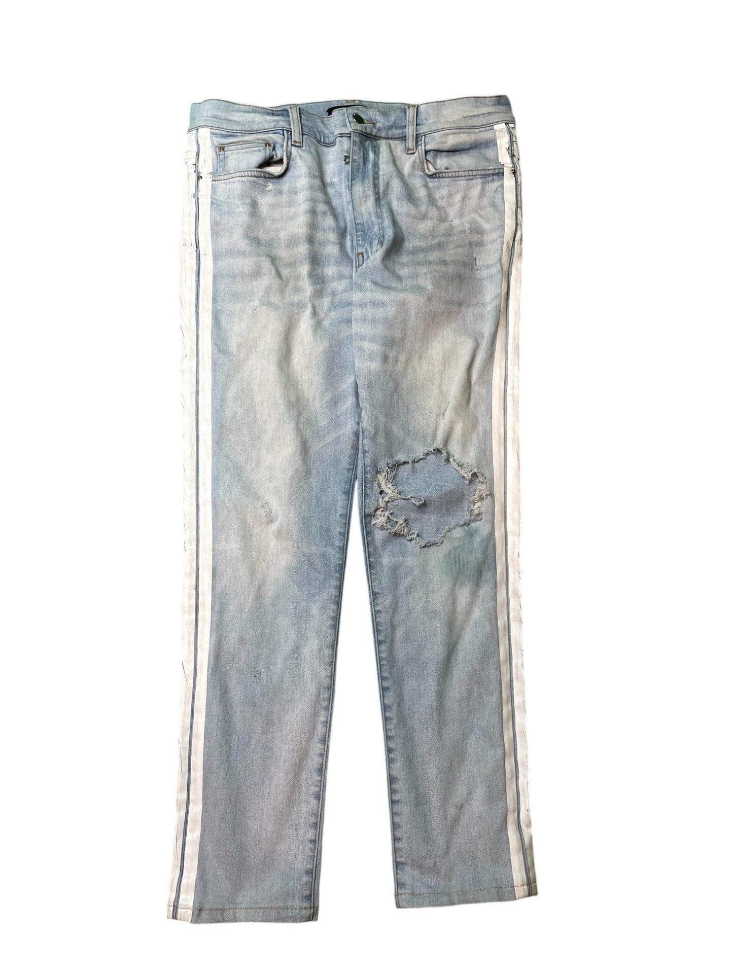 Amiri Thrasher White Stripe Light Wash Jeans