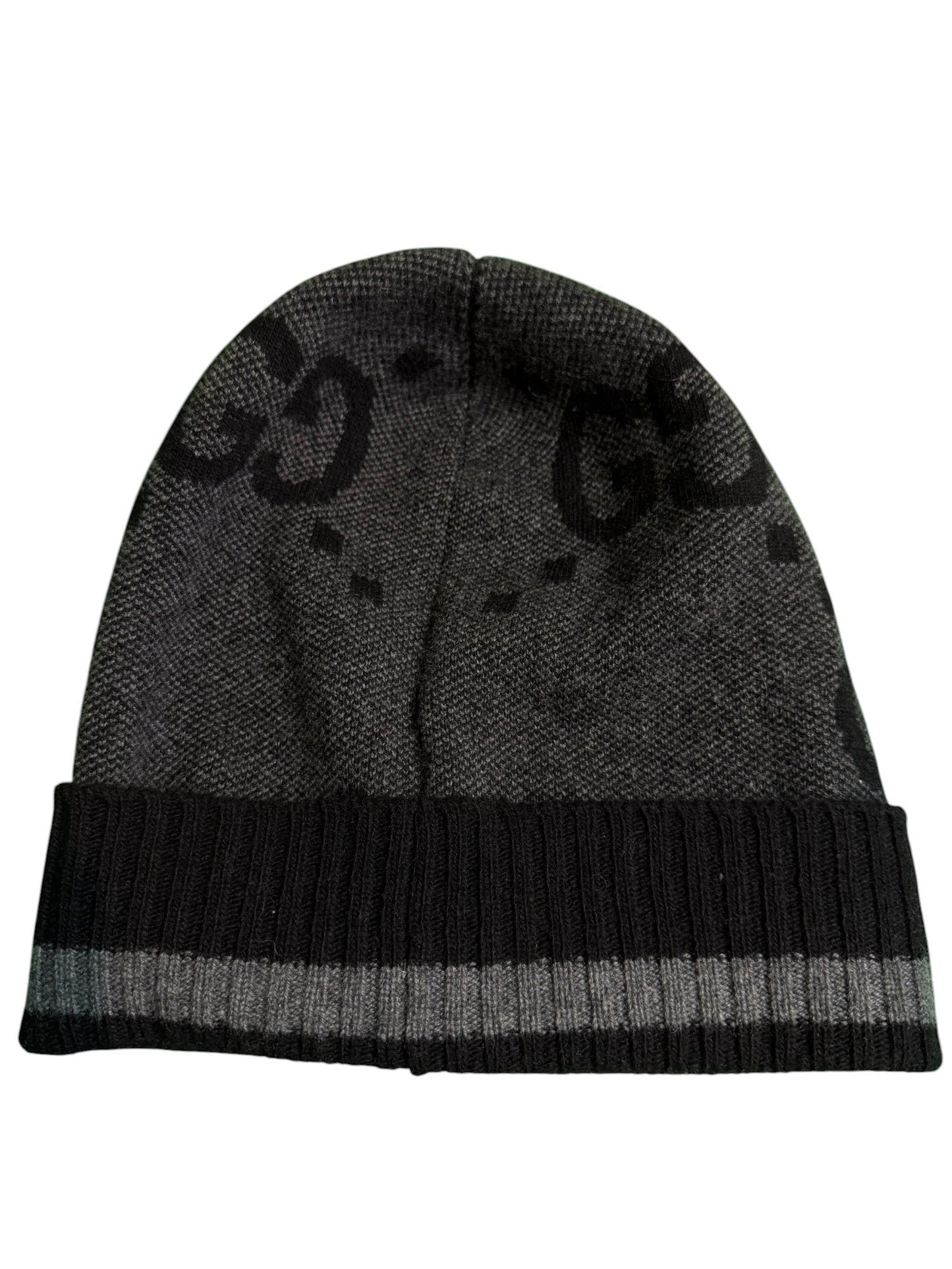 Gucci Knit Cashmere Grey Black Beanie