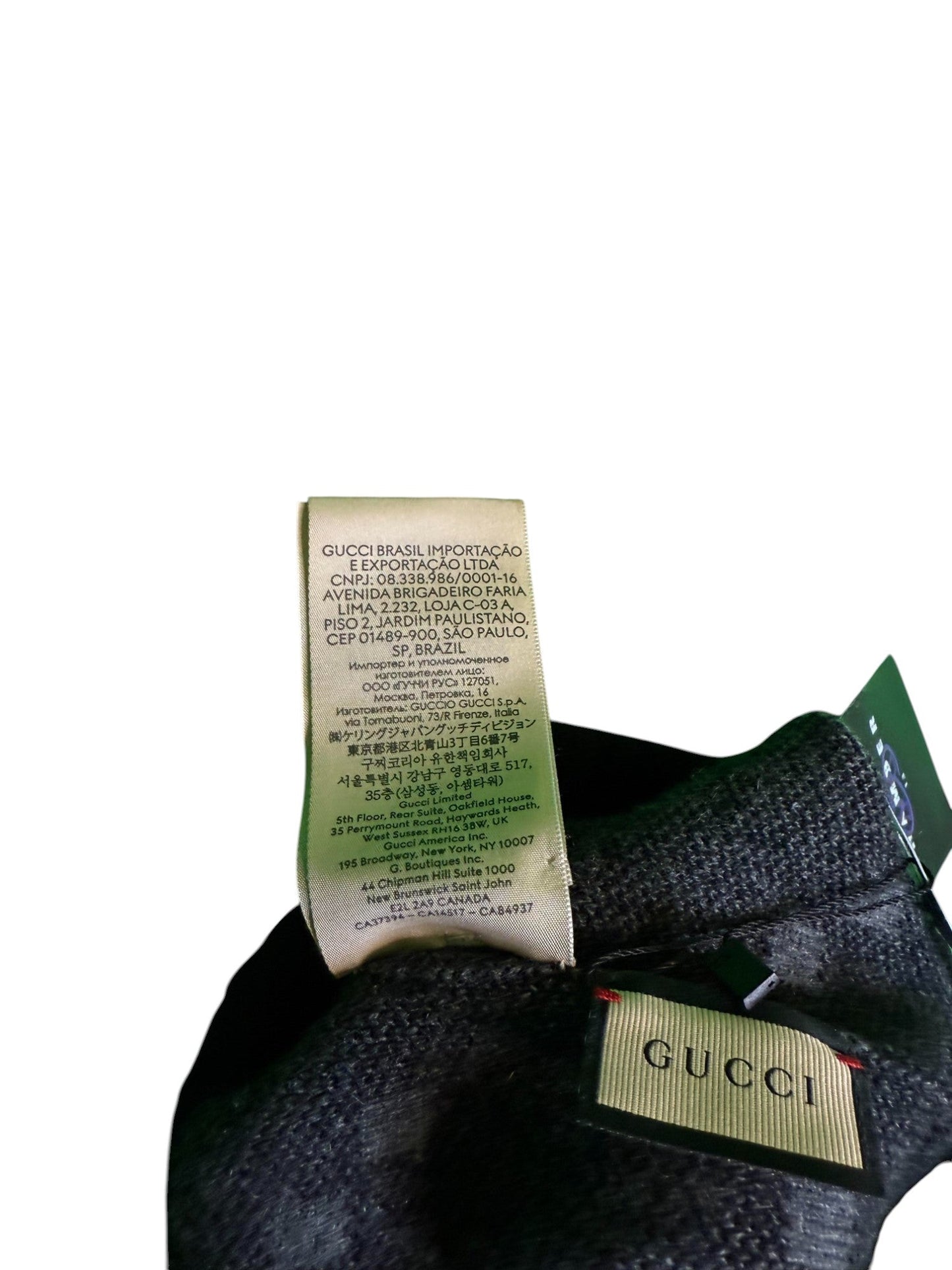 Gucci Knit Cashmere Grey Black Beanie