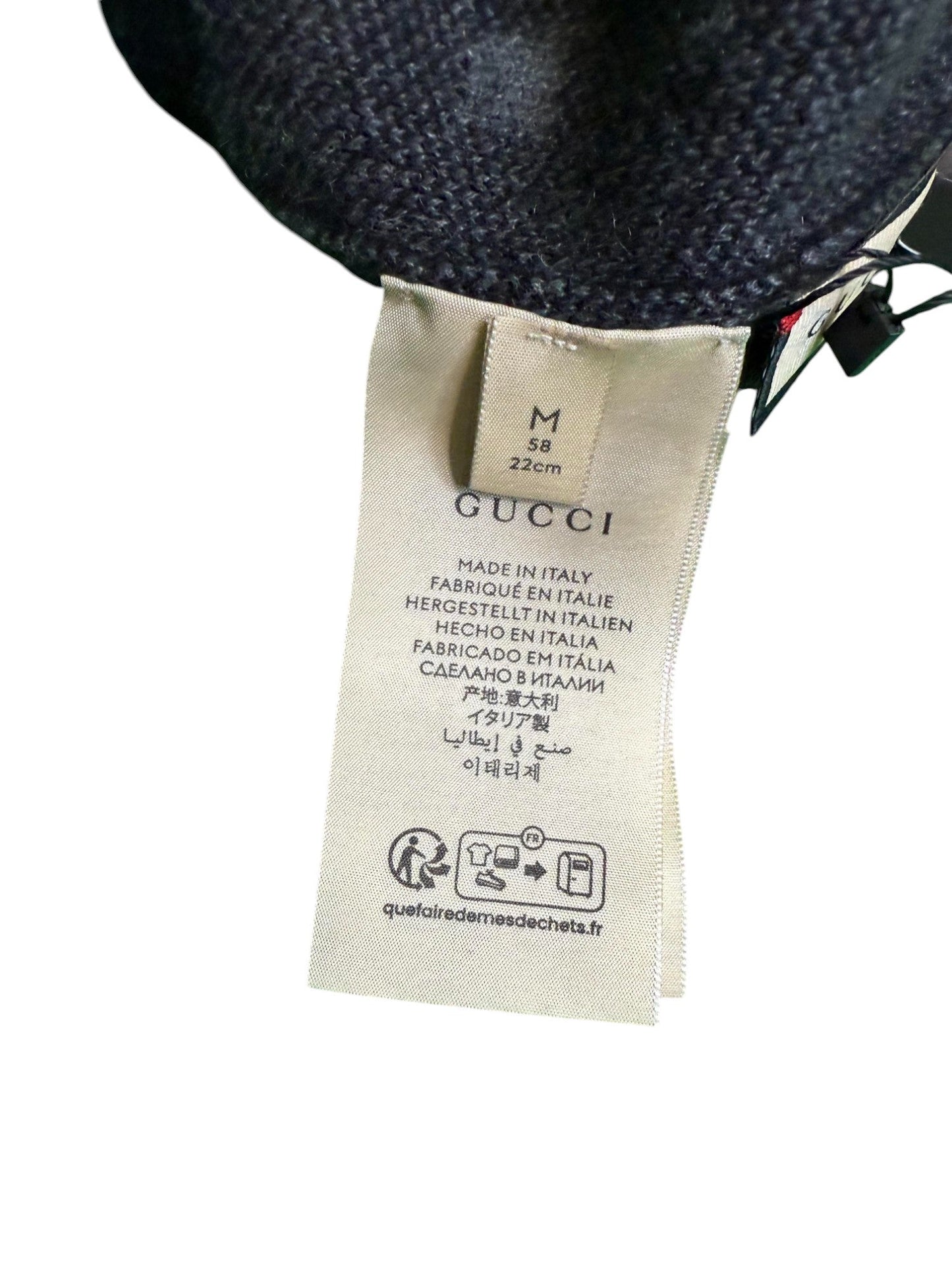 Gucci Knit Cashmere Grey Black Beanie