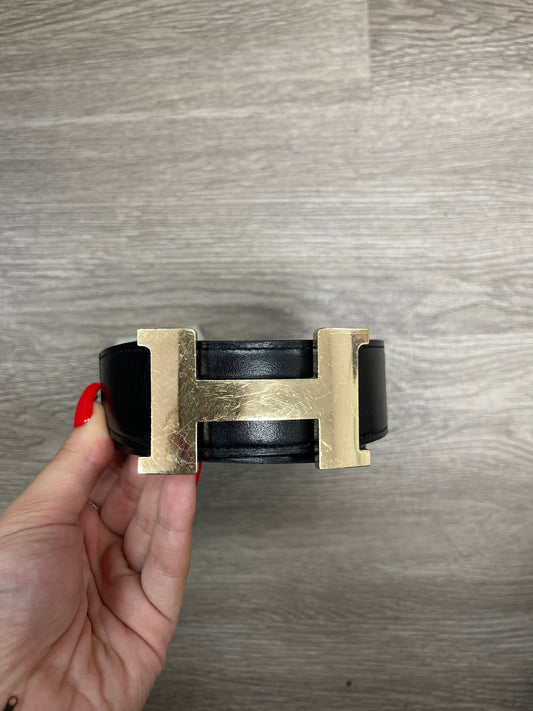Hermes Black Gold Buckle (90-32) Belt