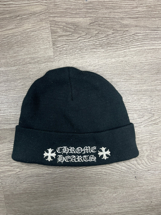 Chrome Hearts Black White Plus Logo Beanie Used