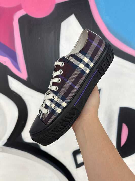 Burberry Vintage Check Low Maroon Navy Purple Sneakers