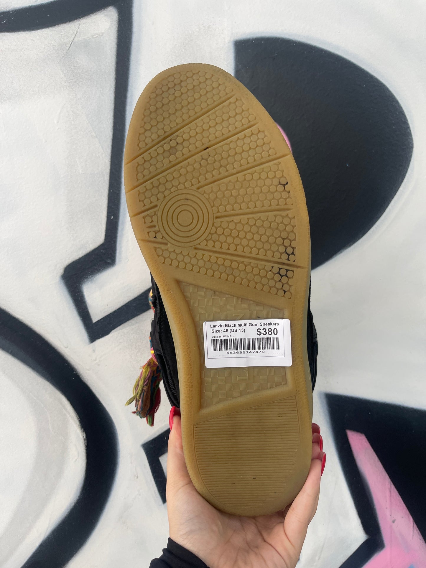 Lanvin Black Multi Gum Sneakers