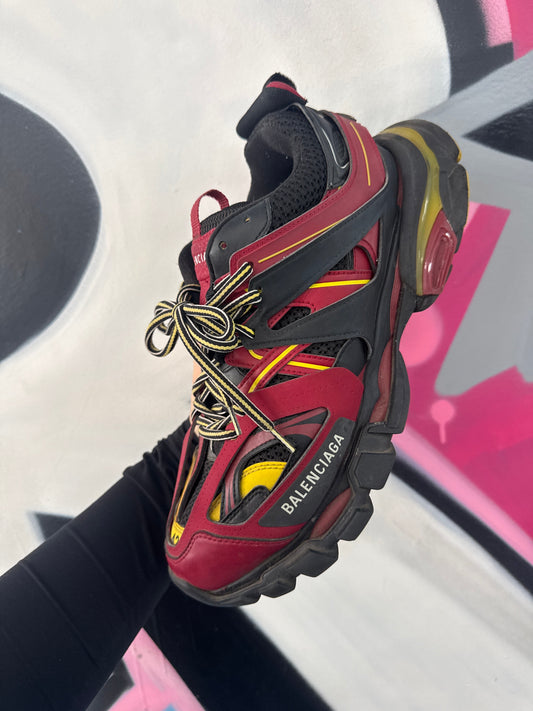 Balenciaga Track Maroon Yellow Sneakers