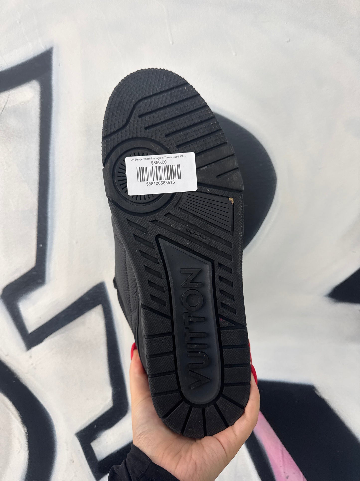 LV Stepper Black Monogram Trainer Used 10LV (US 11.5) With Box