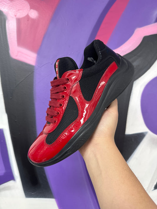 Prada Red Black America's Cup Sneakers