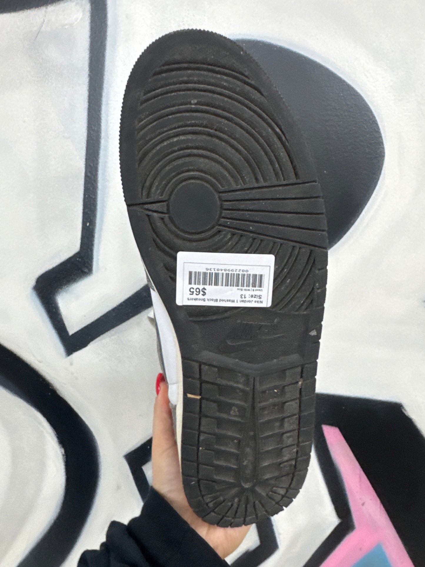 Nike Jordan 1 Washed Black Sneakers
