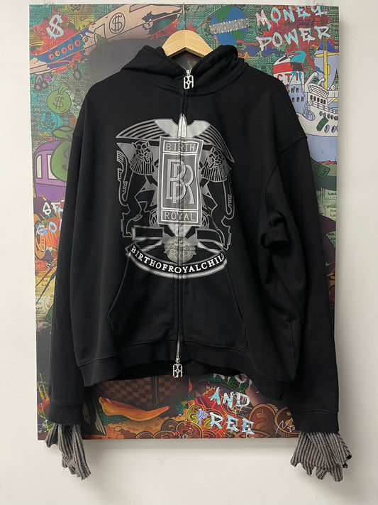 Birth Of A Royal Child Masqurade Black Zip Up Hoodie