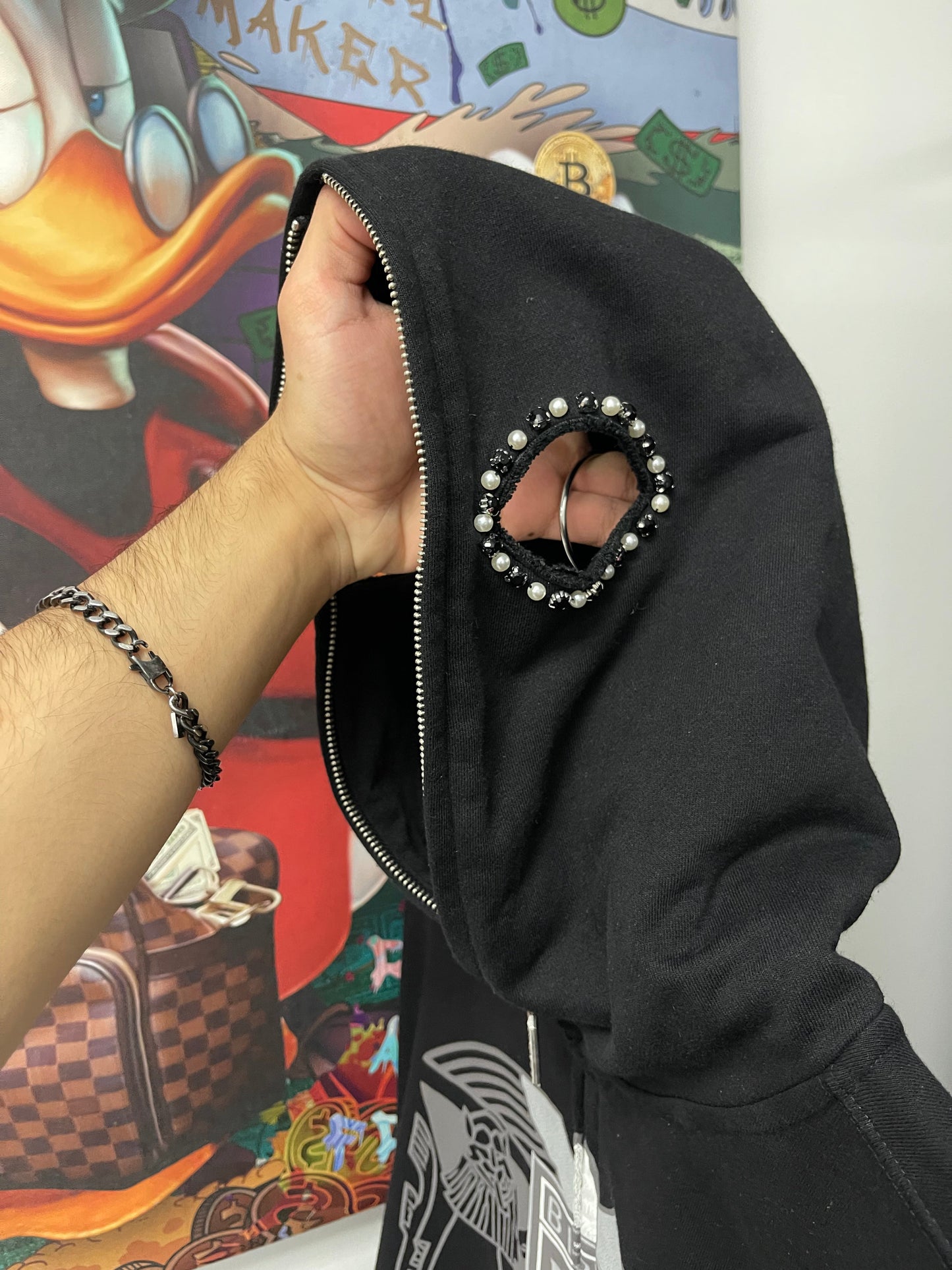 Birth Of A Royal Child Masqurade Black Zip Up Hoodie