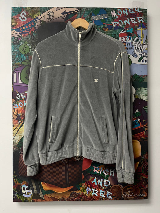 Celine Grey Cream Velour Track Jacket
