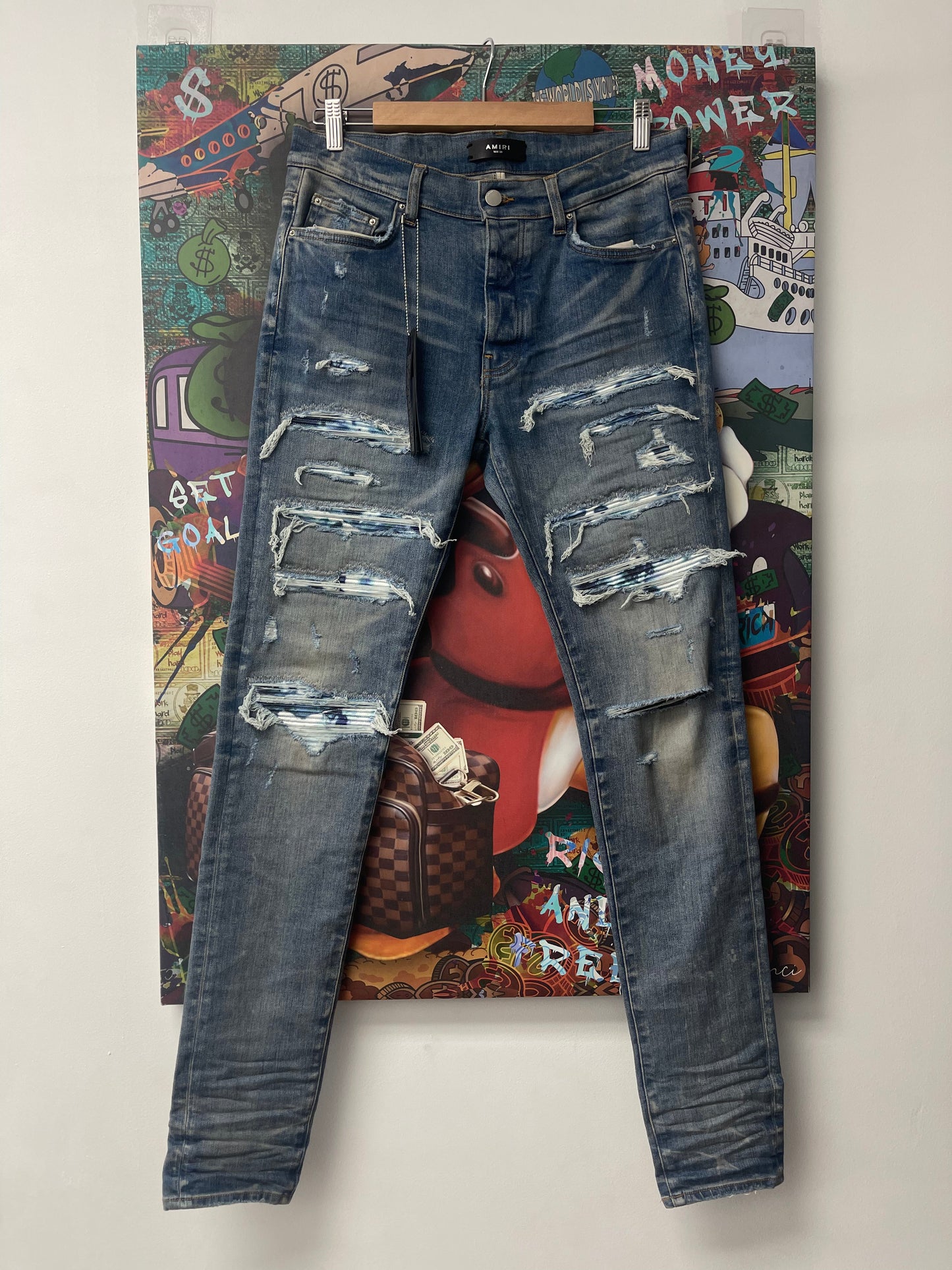 Amiri Thrasher Blue Tie Dye Jeans