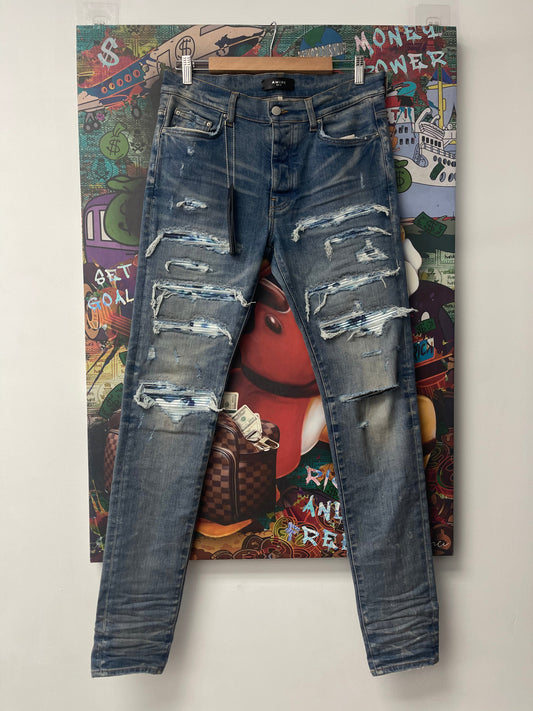 Amiri Thrasher Blue Tie Dye Jeans
