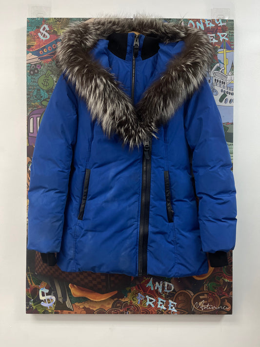 Mackage Jacket Blue Adali Women's Fur Used Small