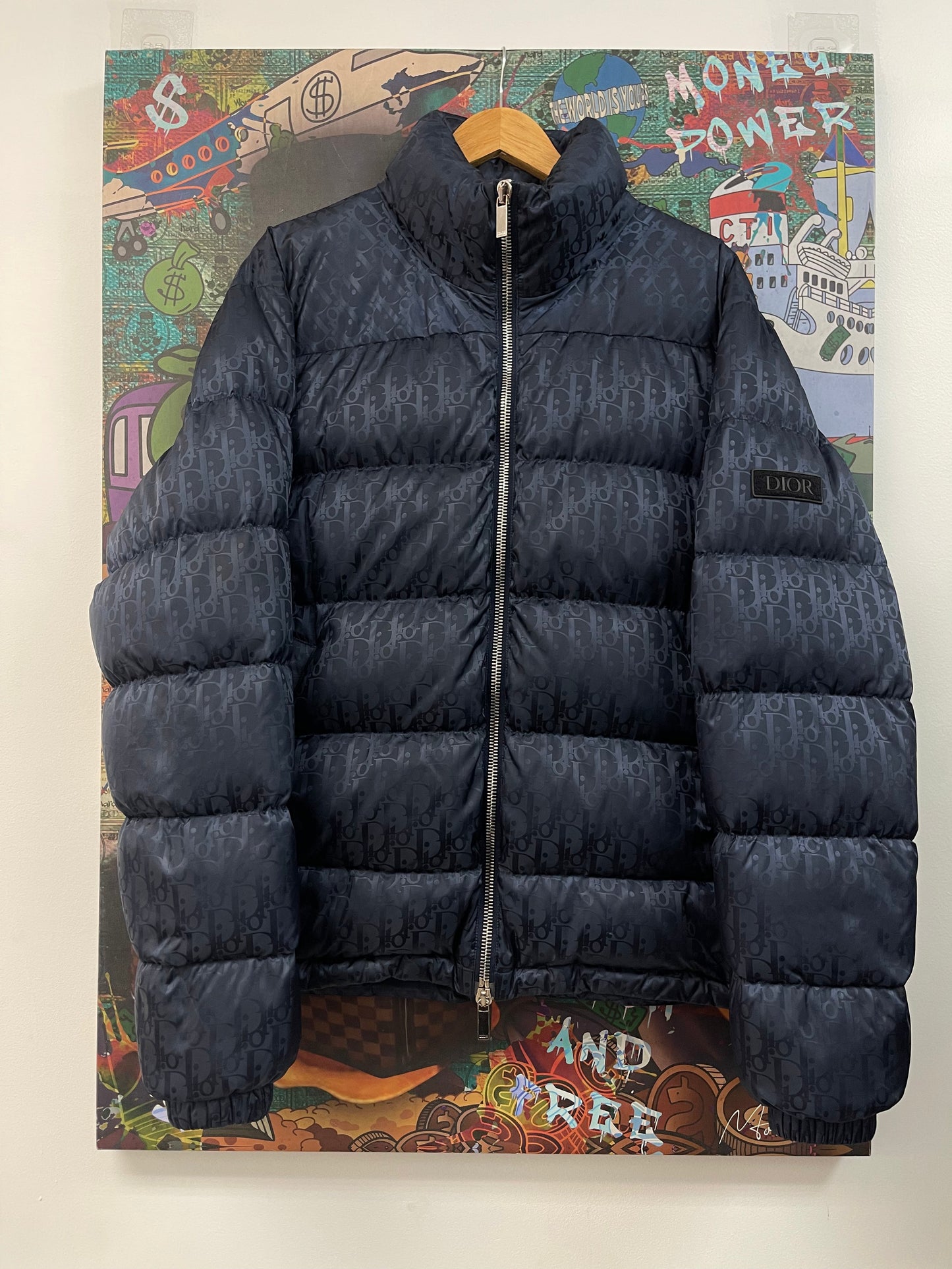 Dior Oblique Puffer Jacket Navy Used 52 (Large)