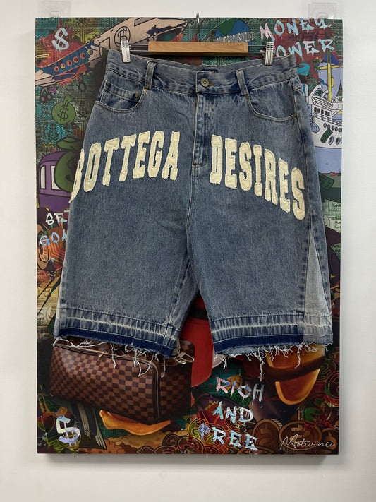 Bottega Desires Blue Denim Shorts