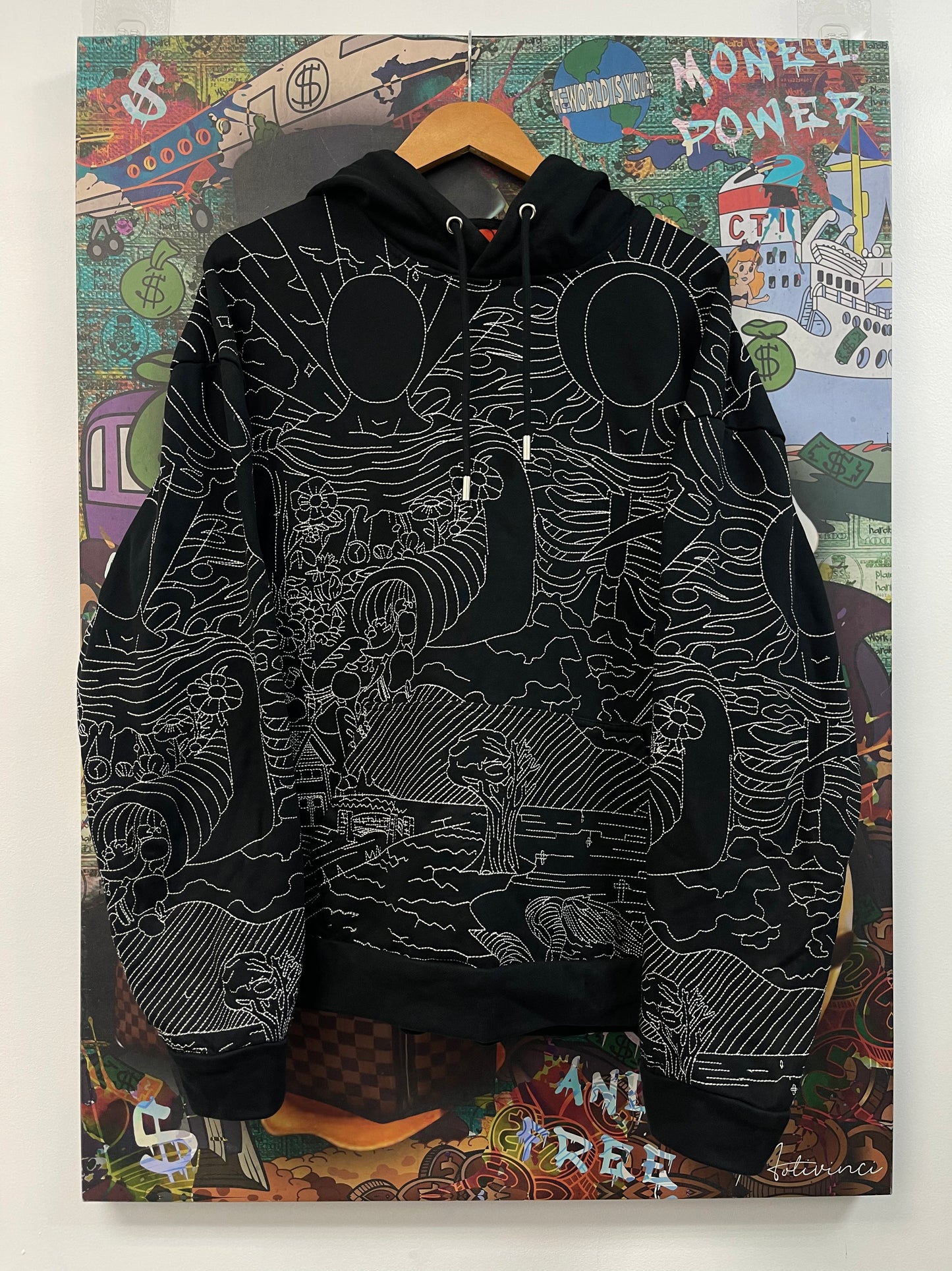 WDW Duality Embroidered Hoodie Black Used XS N/A