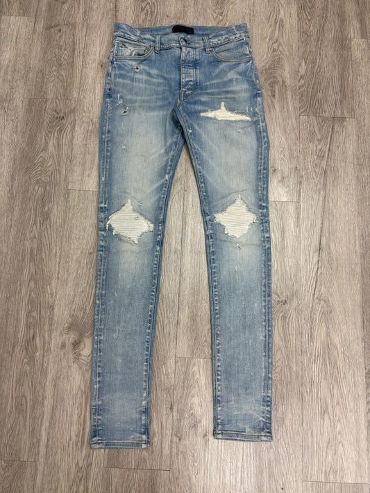 Amiri MX1 Light Wash White Patch Used 30
