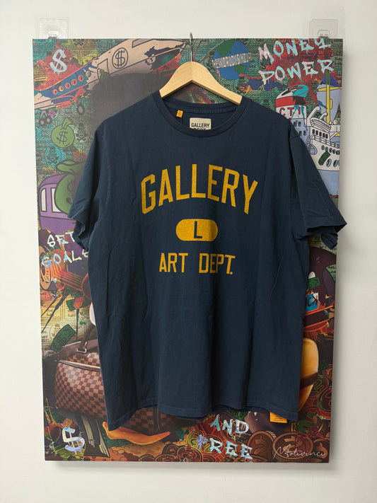 Gallery Dept Collegiate Tee Navy Yellow Used