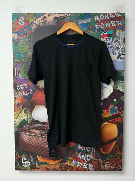 Chrome Hearts Neck Logo Tee Balck Blue  New