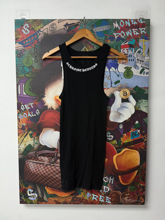 Chrome Hearts Scroll Logo Tank Top Black New