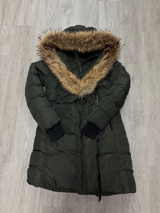 Mackage Kay Hood Olive Brown Fur Jacket