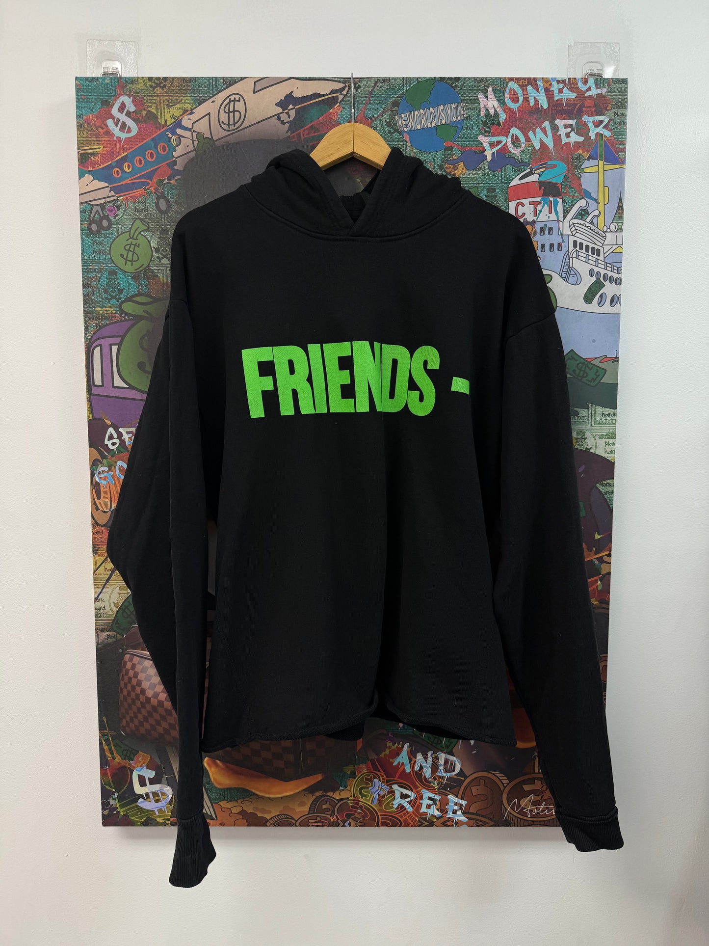 Vlone Black Freinds Green Hoodie