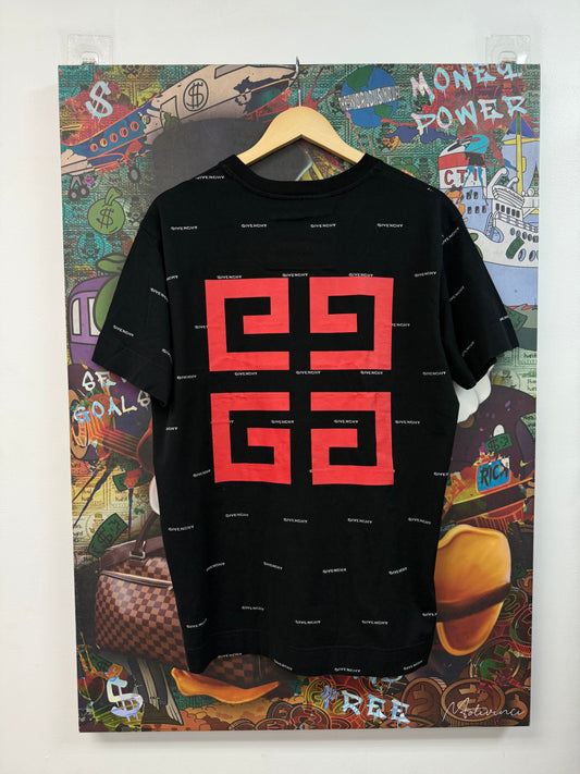 Givenchy Black All Over Red Tee
