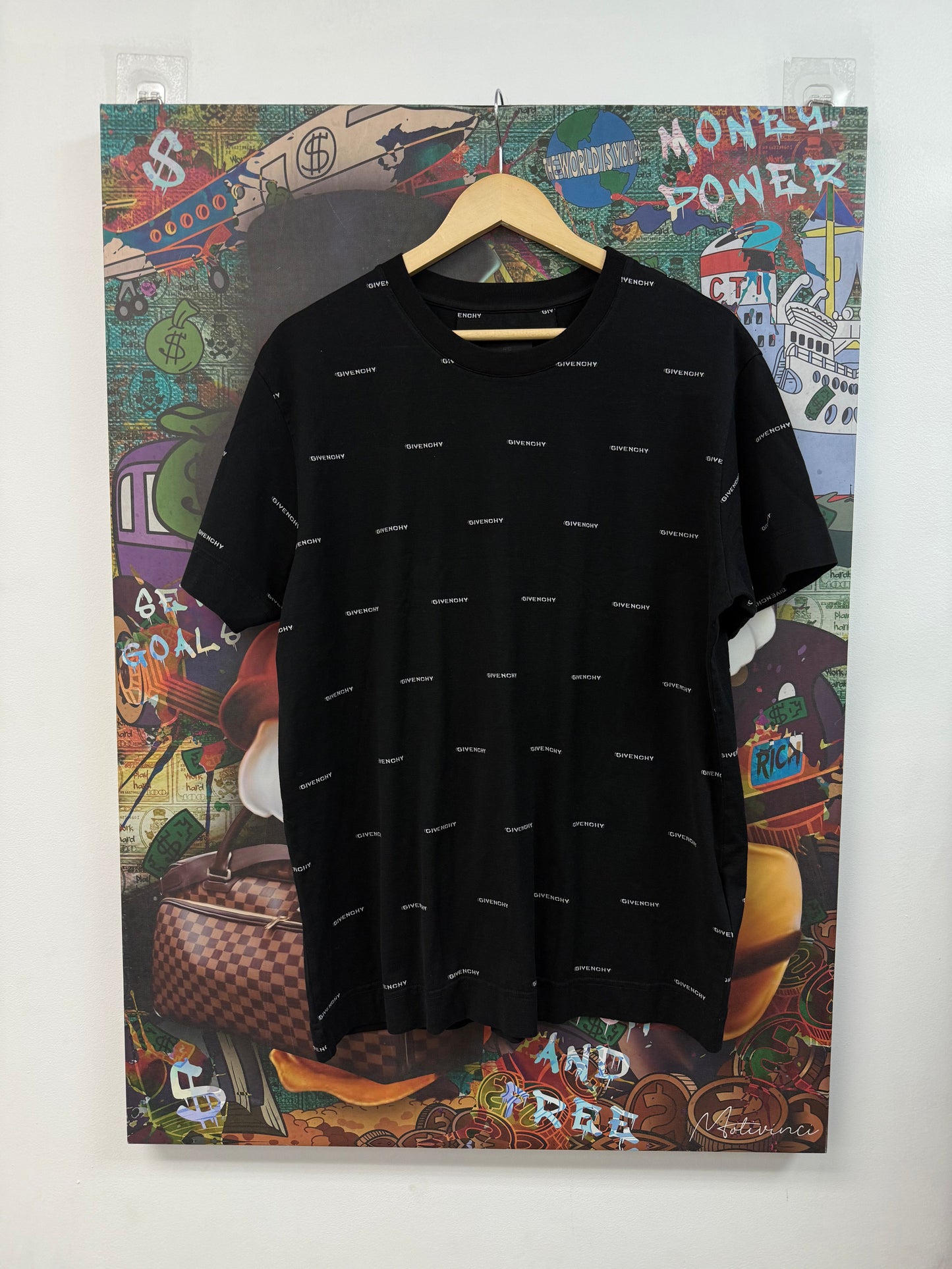 Givenchy Black All Over Red Tee