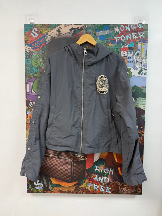 Saint Vanity Grey Nylon Zip Up Jacket