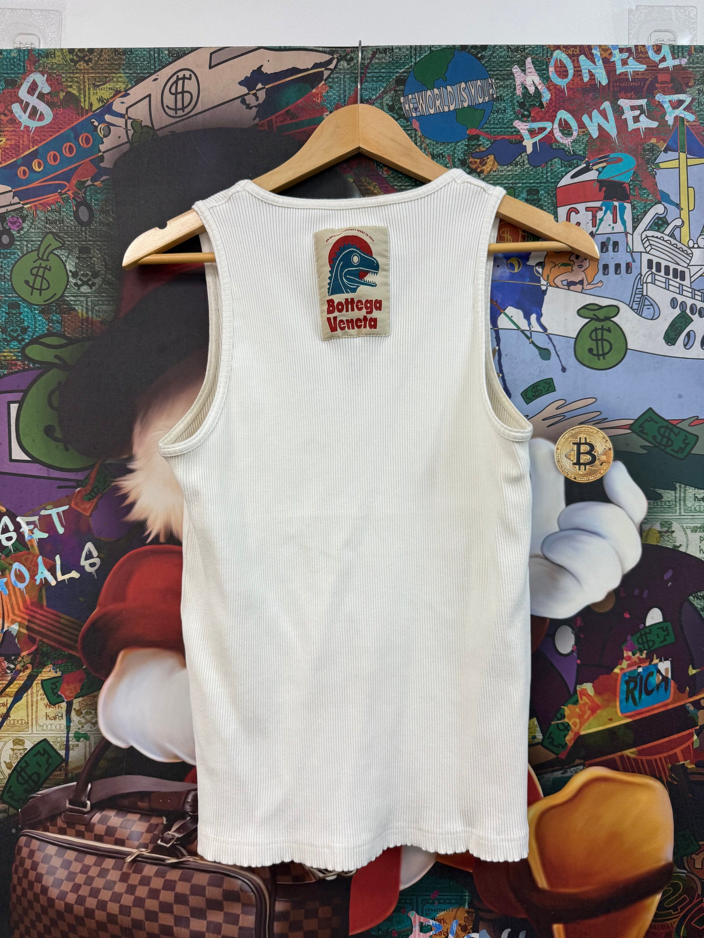 Bottega Veneta White Logo Tank Top