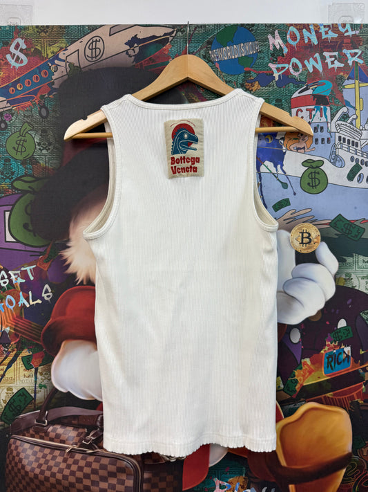 Bottega Veneta White Logo Tank Top