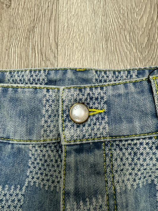 LV Nigo Damier Wave Denim Light Wash Lightly Worn 30
