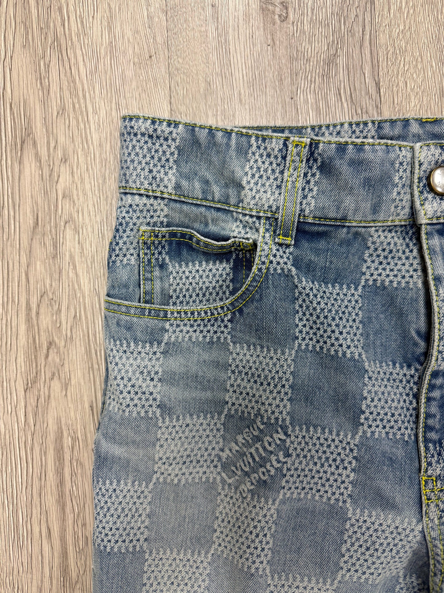 LV Nigo Damier Wave Denim Light Wash Lightly Worn 30