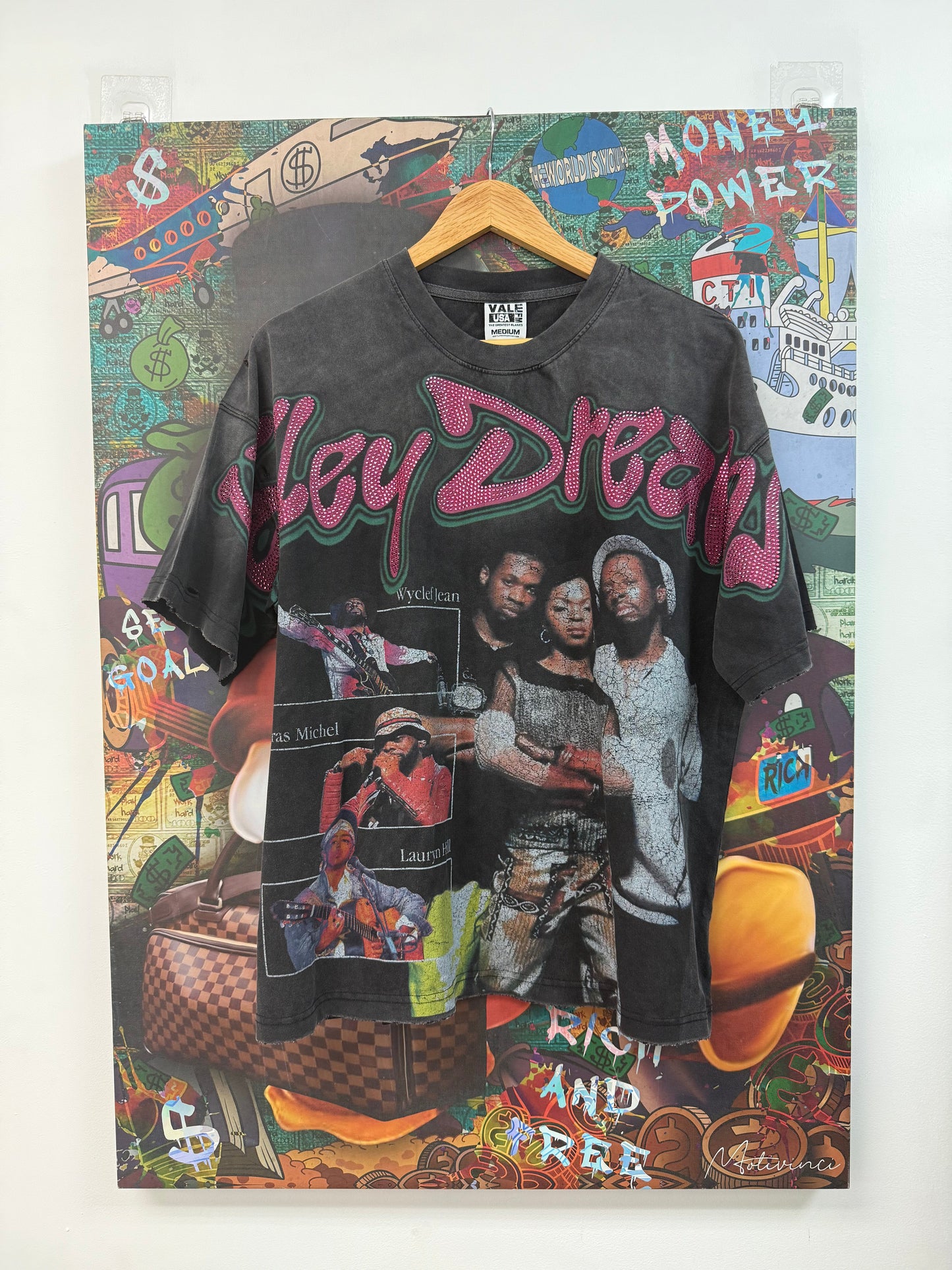 Vale Black Fever Rhinestone Pink Tee