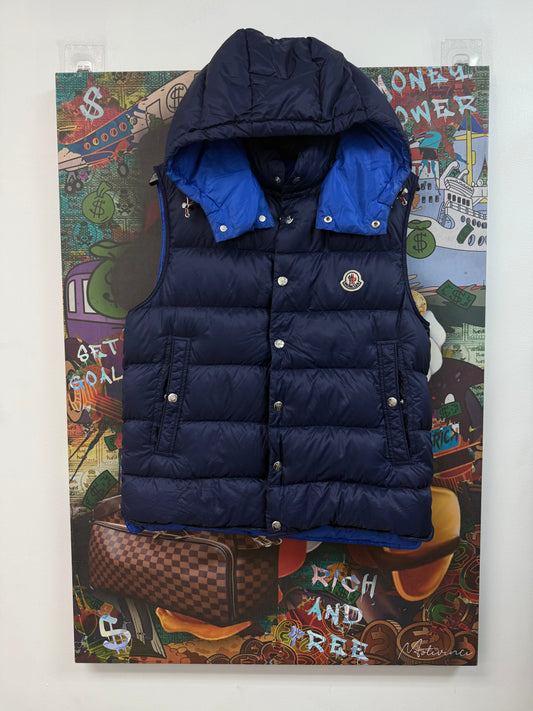 Moncler Hooded Puffer Vest Navy (3) Used