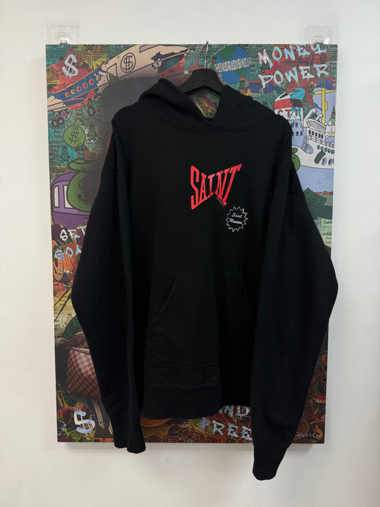 Saint Michael Black Red Core Logo Hoodie