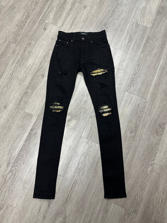 Amiri MX1 Black Aloha Patch Jeans