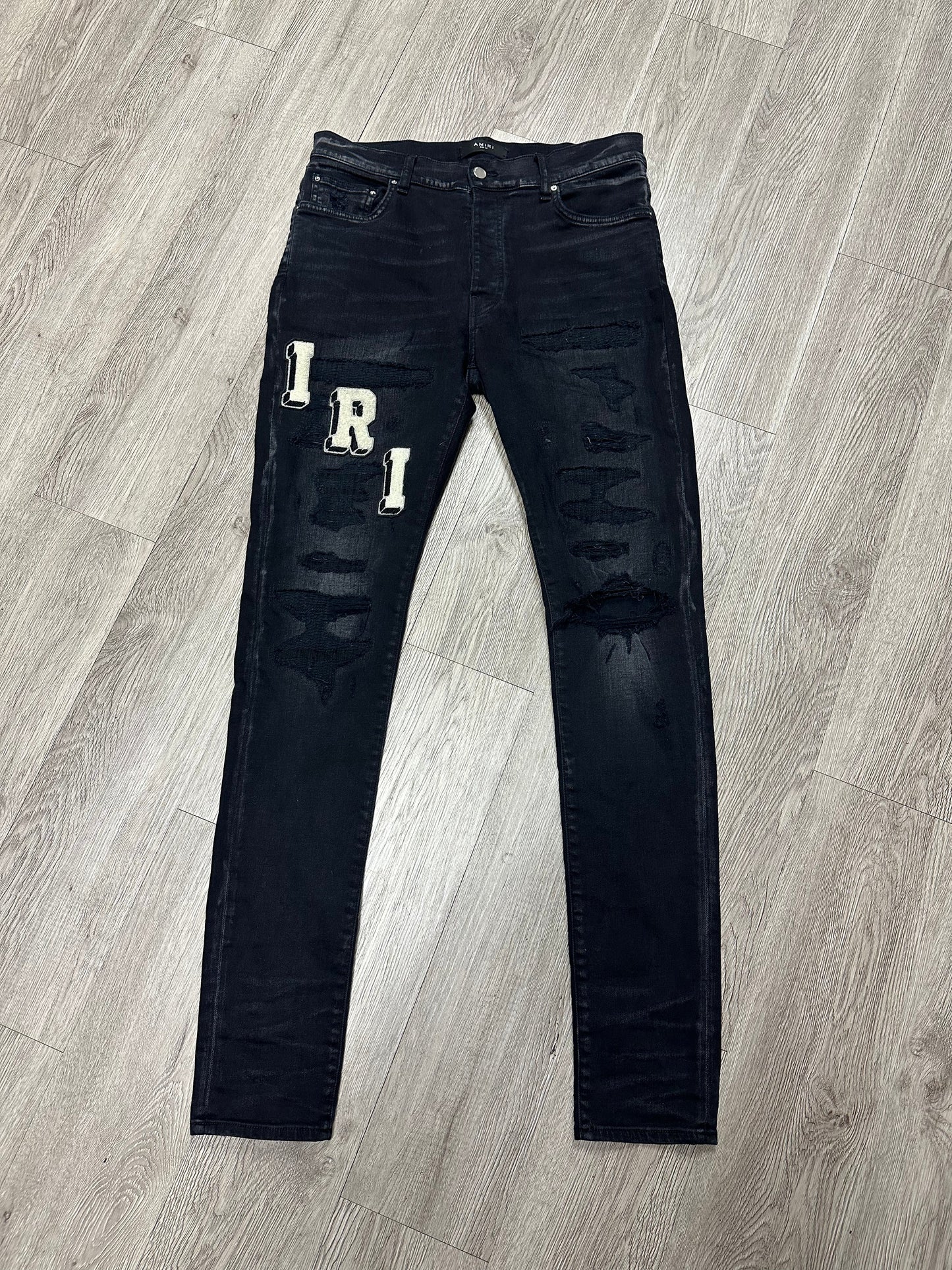 Amiri Varsity Black White Jeans