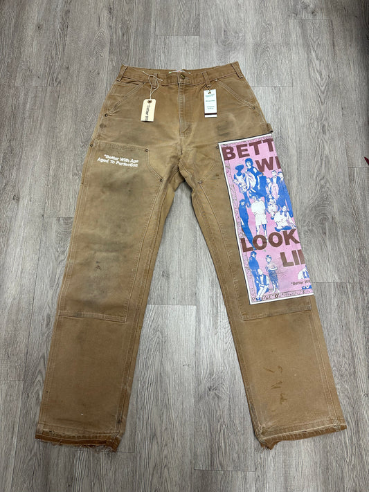 Better with Age "Looks Like You" Beige & Tan Jeans