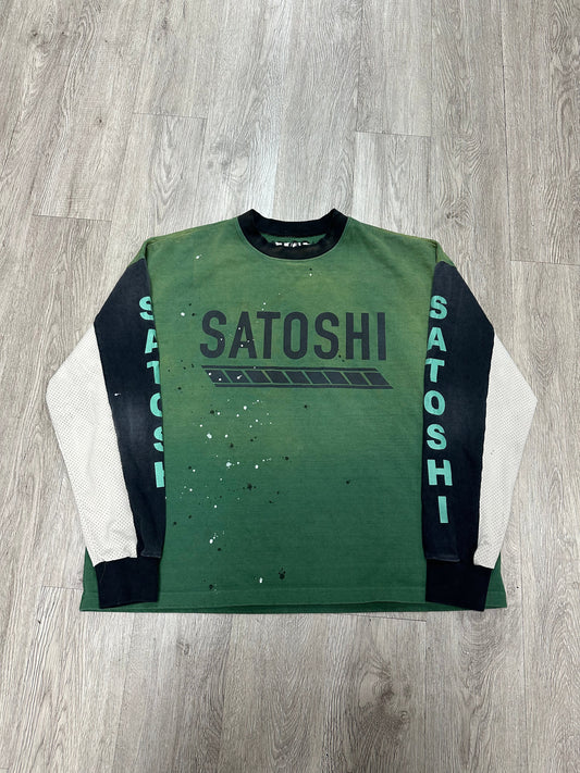 Satoshi Nakamoto Logo Green Black Long Sleeve
