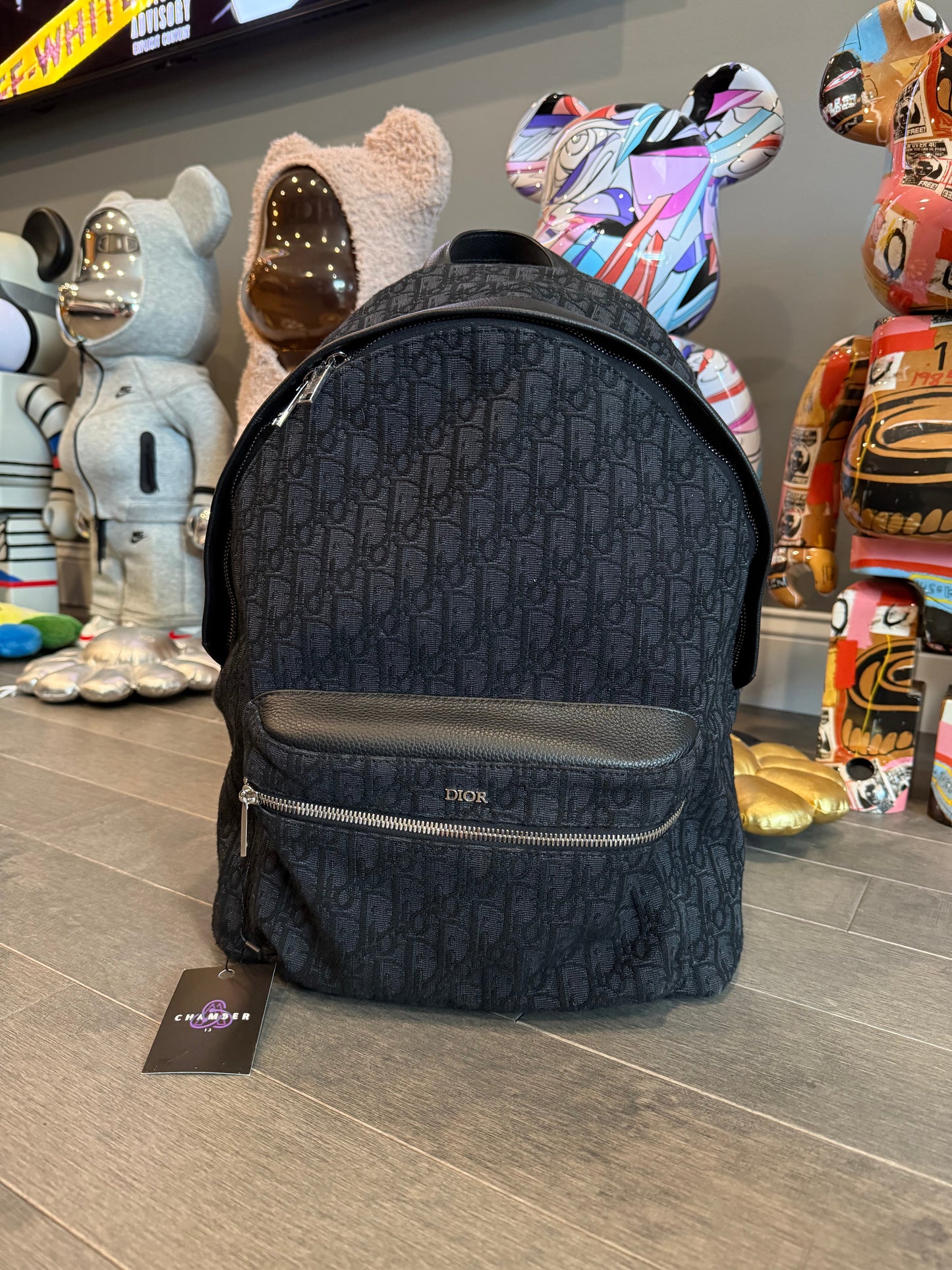 Dior Monogram Backpack Black Like New OS
