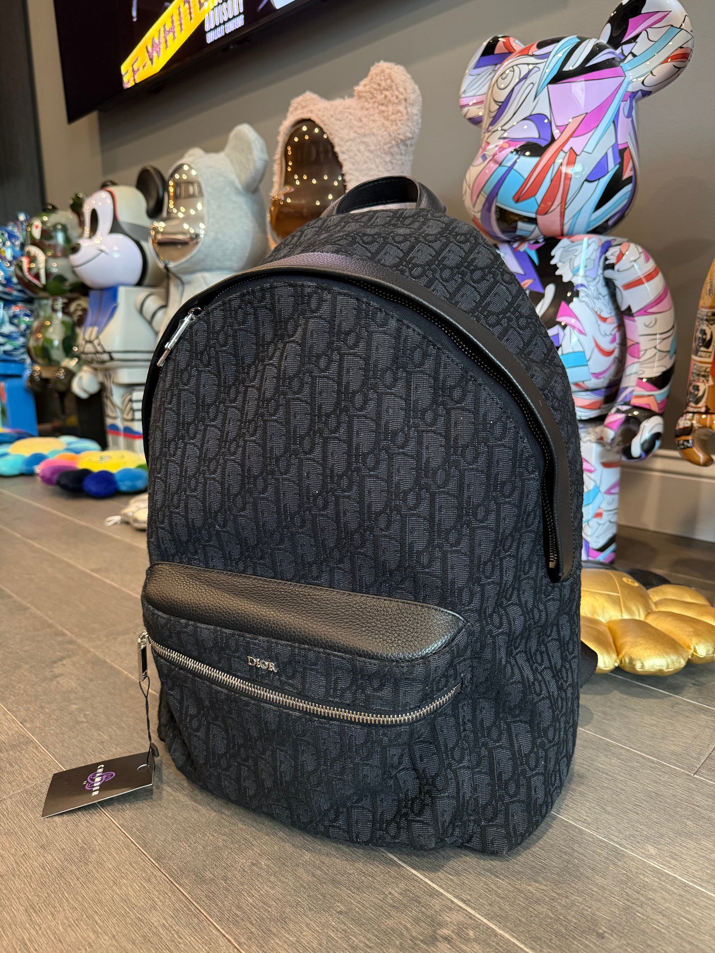 Dior Monogram Backpack Black Like New OS