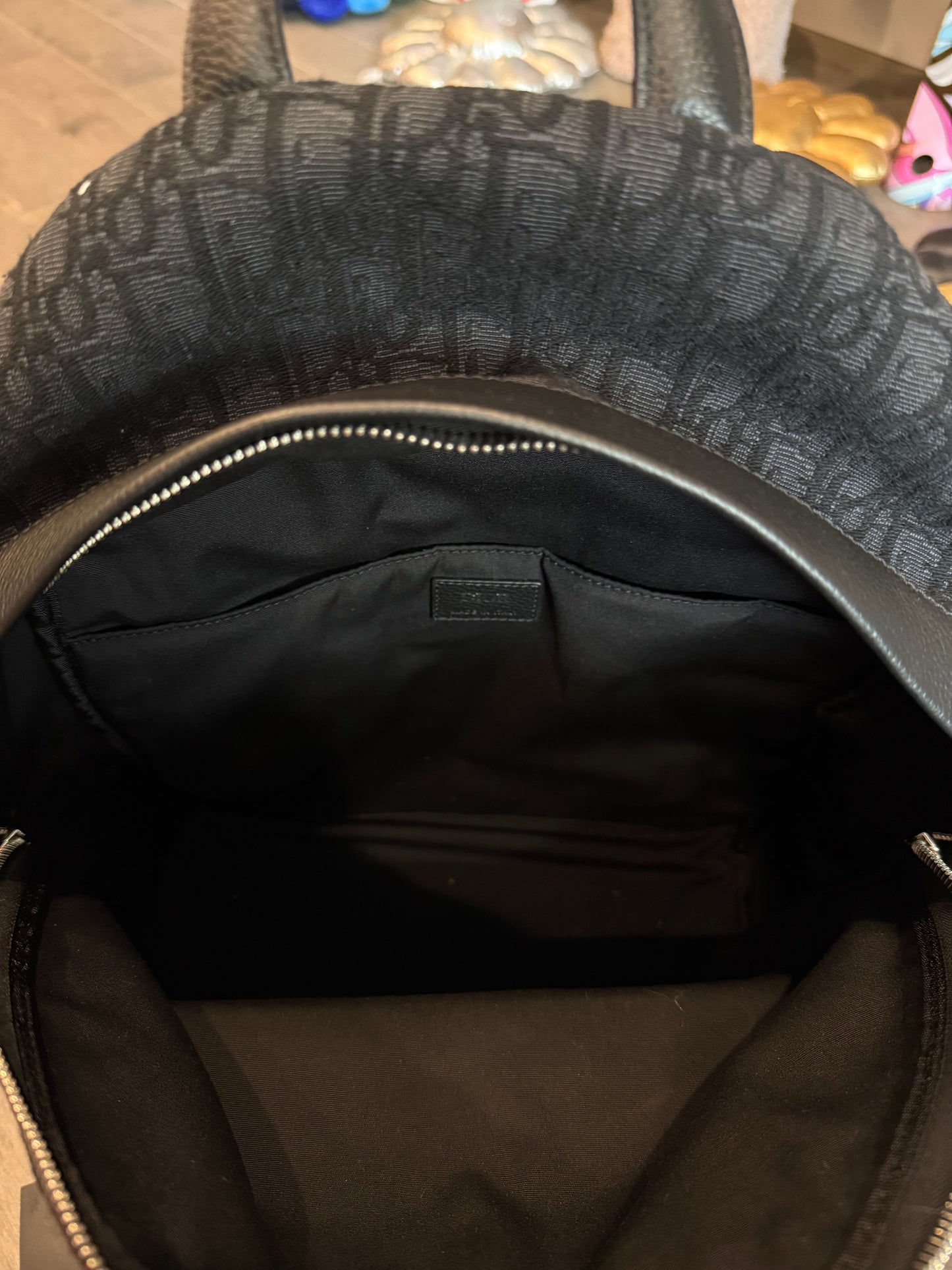 Dior Monogram Backpack Black Like New OS